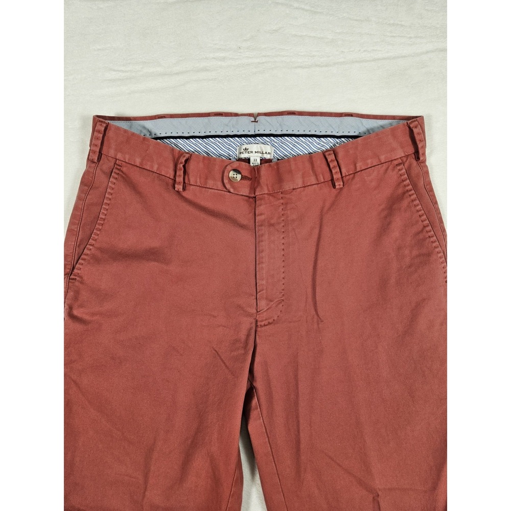 Peter Millar‎ Men's Pima Cotton Pants Slacks Peru Made MF17B48 Size 33 Dark Pink - Picture 2 of 15